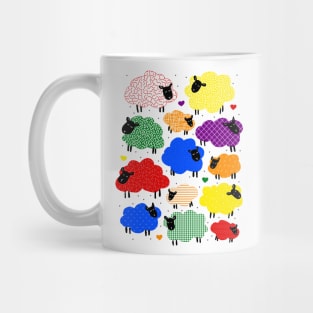 Cute colorful snoozing sheep design Mug